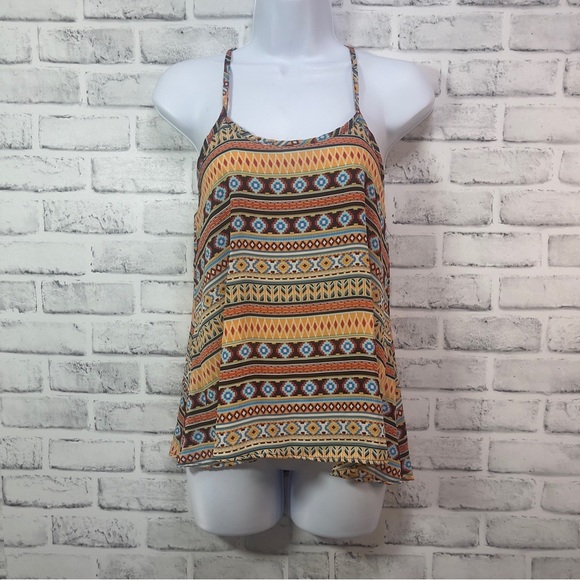 Nabee Aztec Racerback High Low Lightweight Top Extra Small - Picture 1 of 8